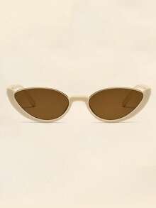 1副女士猫眼双色时尚眼镜，适合日常佩戴、海滩度假等场合 - 棕色 - 查看 4