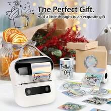 Papel Adesivo Holográfico Contínuo Dourado, Prateado, Roxo, Adesivos Holográficos Térmicos Multiuso, Compatível com Impressoras Portáteis Miniatura, Pode Ser Usado para Impressão de Nomes, Festas de Feriados, Decorações de Presentes, Adesivos Holográficos DIY