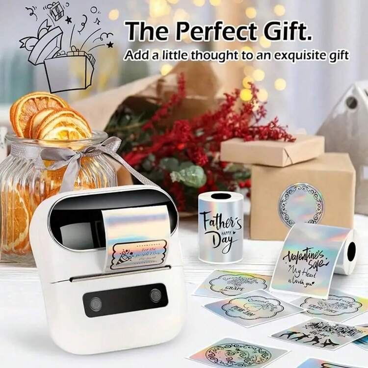 金色、银色、紫色全息连续贴纸，多用途热敏全息贴纸，兼容迷你便携式打印机，可用于打印姓名、节日派对、礼品装饰、DIY全息贴纸 - 彩色 - 查看 9