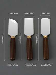 Handmade Leather Craft Knife - D2 Steel Blade & Pure Wood Handle, Semi-Circular/Flat/Oblique Mouth Design For Precision Trimming & Thinning - Ergonomic DIY Leatherworking Tool For Professional Craftsmen & Hobbyists, Leather Craft Tools - Multicolor - View 5
