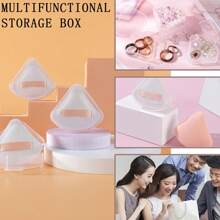 1set Petal Powder Puff Storage Box, Creative Powder Puff Storage Box