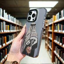 Funda de teléfono con silueta de hombre árabe religioso Kaffa, resistente a golpes de doble capa, pintada con IMD, cubierta de teléfono chapada compatible con iPhone 16 Pro Max, 15 Pro Max, 14 Plus, 11 Pro Max, 12 Pro, 13 Pro Max
