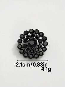 5 Peças/Pacote Botões Metálicos Prateados em Formato de Flor de Girassol Totalmente Cheios de Pedras Brilhantes 3D, Para Tops, Suéteres, Malhas, Vestidos, Casacos, Jaquetas Femininas, Decoração Vintage, Costura, Sapatos, Chapéus, Caixa de Presente, Acessórios de Joias DIY