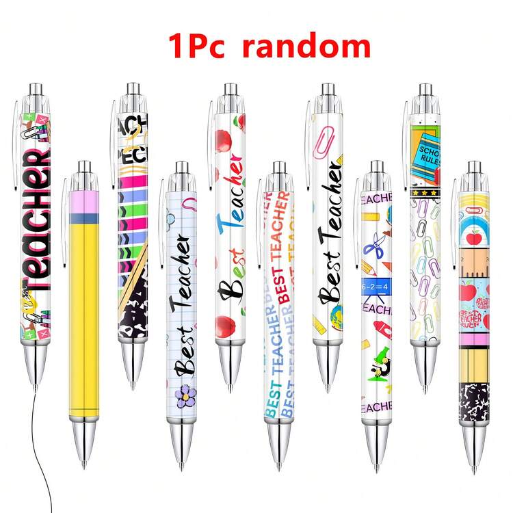 Set de bolígrafos para maestros de 1 pieza/5 piezas/10 piezas/20 piezas/30 piezas, bolígrafos lindos y geniales, set de regalo para maestros, bolígrafos de tinta negra a granel, suministros de oficina para maestras, regalo para colegas maestros de la escuela - Unitalla - Añade 14