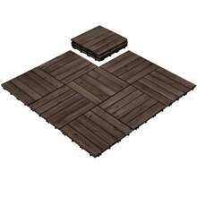 110pcs Patio Deck Tiles 12 X 12in Interlocking Wood Composite Decking Floor Tiles Fir Wood Indoor Outdoor Patio Garden Deck, Black - Black - View 1