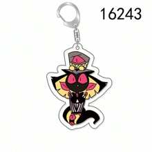Anime GOODS Anime Acrylic Keychain -Vicky Charlie Alastor Cute Y2K Cartoon Pendant, Suitable For Bags And Keys, Perfect Gift For Fans, Cosplay Accessories Car Key Bag Backpack Small Jewelry Key Ring Accessories Creative Student Gifts Anime Derivatives, Creative Backpack Pendants, Car Key Pendants, Acrylic Keychains, Japanese Comic Pendants, Neko Contents Seed Keychain Collectibles, Pendants, Otaku Collection Gifts, Cheap Gifts School Letter Car Accessories Goth