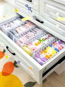 1pc Baby Clothes Storage Divider Bag, Baby Drawer Organizer Partitioned Box, Suitable For Socks, Bras, Towels, Ties - Multicolor - View 1