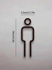 1pc 3D Acrylic Restroom Sign, Unisex - Black And Golden, Easy Door Mount For Hotels And B&Bs, Men's Restroom Women's Restroom Bathroom Wall Stickers Signage Toilet Door Sign WC Signage, Home Decor, Restroom Decor