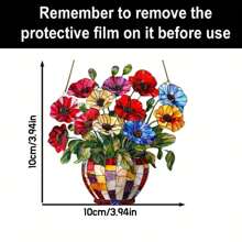 Vibrant Mohnblumen Acryl Sonnenfänger - Sonnenblumen Fensteraufhängung Dekoration für Zuhause & Garten, ideales Geschenk für Blumen Enthusiasten, Kein Stromanschluss benötigt, perfekt für Wohnzimmer, Büro und Außenbereiche