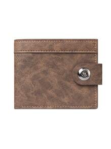 1 Piece - New Men's Short Wallet With Buttons High Appearance Level Patchwork Leather Multi-Slot Coin Purse Men's Card Bag For Men Wallet Mini Wallet Purse Wallet Men Wallet Leather Small Wallet Money Wallet