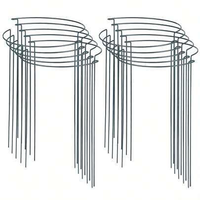 8/10X Round Metal Plant Supports Stake For Peonies Hydrangea Strong Metal Garden