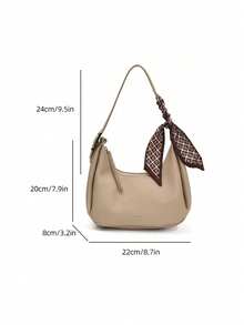 Fashionable Versatile Retro Print Shoulder Bag Underarm Bag With Scarf - View 9