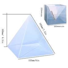 1 件 1 至 15.24 厘米高透明金字塔模具硅胶树脂模具适用于 DIY 环氧树脂工艺品、干花装饰、家居装饰 - 無色 - 查看 3