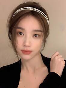 1pc/5pcs Thin Metal Hair Hoops, Side Headband For Outings, Parties, Street Style, Minimalist European Design Hair Accessories, Bow Accessories, White Headband, Hair Accessories, Hair Band,Hairband For Women Head Accessories