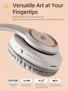 D8 头戴式耳机，无线/有线两用，可折叠，内置麦克风，支持 Micro SD 卡扩展 - （隐形款）成人儿童男女通用，续航 10-15 小时，可折叠头戴式耳机，带麦克风，低音强劲，立体声效果出色，配备柔软记忆蛋白耳罩，兼容 /安卓手机/PC - 彩色 - 查看 10