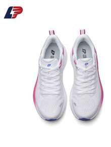 LPMX 1 双女式跑步鞋耐磨运动鞋健身房足弓支撑透气轻便舒适坚固支撑碳板步行训练系带低帮鞋适合徒步训练 - 粉色 - 查看 10