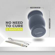 HF 8 Oz Stainless Steel Double-Wall Mate Cup And Bombilla Set - Yerba Mate Set Includes One Yerba Mate Cup, 2 Bombillas Mate (Straw) & Brush - Easy To Clean (Wood)