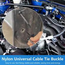 10/20/30/50/100 قطعة كابل بلاستيكي نايلون عالي التحمل مع قفل، سوستة ذاتية القفل، بلاستيك حامل كبل بتصميم المسمار والزر، لاستخدامات السيارات تحت السيارة، المصد، غطاء الصندوق، مادة تأمين الكابلات اليومية