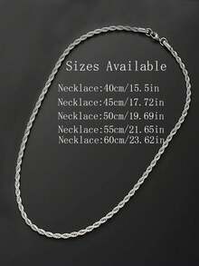 kuuioe 1pc Cool Men's Rope Necklace Stainless Steel Twist Necklace, Twisted Rope Chain Never Fade. Hip Hop Style Men Women Jewelry Gift For Birthday/Christmas Day/Father's Day - Twist Chain - View 4