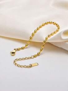 MONALLY Pulsera de cadena con bola con enchapado en oro de 18K, elegante joyería de acero inoxidable, regalo sorpresa para el Día de San Valentín, cumpleaños, madre, novia o hija