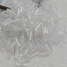 600 Pcs 2*7mm Magic Glass Beads DIY Cross Stitch Beaded Material Bracelet Necklace Accessories