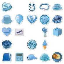 50张蓝色简约清新韩式DIY便签贴纸墙面玻璃文具装饰学校用品返校 - 彩色 - 查看 4