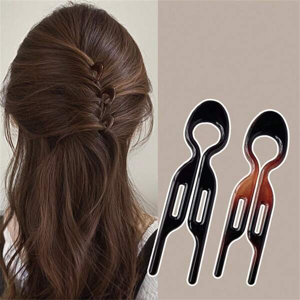 1 Stück Haargummi für Dutt, U-förmiges Haaraccessoire, Neuer Stil 2025 Frauenhaar Dekoration, Haaraccessoires, Haarspangen