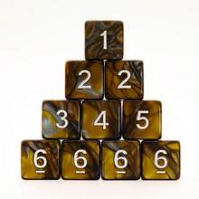 SWAJUJA 10PCS Polyhedral Dice - D6 Acrylic 16mm 6 Sided Double Color Game Dice For RPG, MTG, Table Games