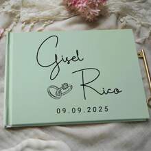 Livre d'or de mariage personnalisé blanc, livre d'or de mariage rose, livre d'or vert sauge, livre d'or personnalisé, livre d'or pour réception de fiançailles, livre d'anniversaire de mariage, cadeau de shower de mariée, activités artistiques pour enfants