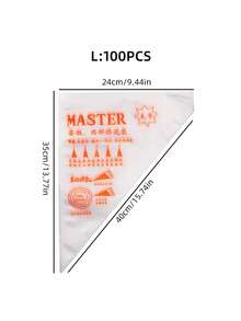 100 个重型一次性塑料裱花袋，加厚糕点袋 - 耐用、防滑，适用于蛋糕装饰、烘焙、糖霜和厨房工具、家庭和专业面包师烘焙用品、蛋糕装饰必需品 - 橘色 - 查看 8