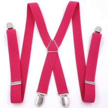 Tirantes elásticos ajustables para hombre y mujer, 4 Clips, 2,5 de ancho, tirantes para adultos, accesorios de boda para niños y niñas I00L - Blanco - Ver 10