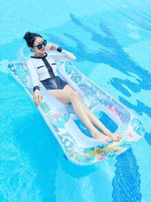 1pc Thick Inflatable Floating Chair, Adult Water Floating Bed, Sparkly Flamingo Floating Raft, Swimming Pool Inflatable Bed, Suitable For Beach, Pool & Multi-Person Play