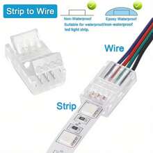 2pcs 4-Pin Transparent Crystal Light Strip Connector, LED Strip Joiner