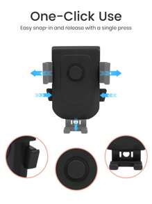 1PC Stroller Phone Holder, Shopping Cart Phone Holder - Fit On Handlebars - One-Hand Operation To Put On/Take Off Phone - 360 Degree Rotation - For All Phone Types For Stroller, Bike, Wheelchair, Walker, Scooter