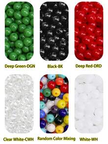 115 件 4 毫米玻璃圆形珠子，圆形珠子 - 圆形糖果色散珠，适用于创意 DIY 珠宝制作、配饰和工艺项目 - Round Beads - 查看 4