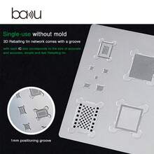 BAKU BGA Reballing Universal Stencil BGA Rework Net Stencil Template Solder Steel Mesh Directly Heat Set Kit Phone BGA IC Chips Repair Tool - Silver - View 3