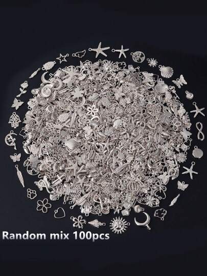 Bright Gold Color Random Mix 100pcs Or 20pcs. Starfish Hasama Butterfly Metal DIY Pendant Charm For Jewelry Making Accessories