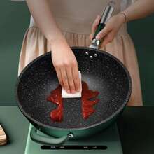Nonstick Wok With Lid 34cm Stir Fry Pan For Cooking Compatible With Induction/Gas Stove - Green - View 6