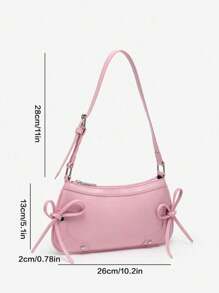 1pc Retro Bowknot Decor Shoulder Armpit Baguette Bag, Suitable For Dates, Outings, Parties