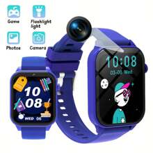 Kinder Smartwatch mit Kamera, Fotoalbum, Video, 18 eingebaute Spiele, Taschenrechner, Kalender, LED Beleuchtung, perfektes Feriengeschenk für Kinder!