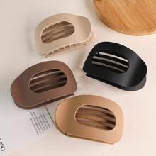4 stuks/1 stuk minimalistische matte platte holle ellips grote haarklemmen, hoogwaardige elegante knot-opgestoken paardenstaartklemmen voor vrouwen, geschikt voor dagelijks gebruik, buiten, sport, bijeenkomsten, thuis, matchend, geweldig cadeau voor Moederdag, Pasen, Thanksgiving