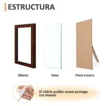 Juego de 3 marcos de fotos para certificados con plexiglás, 8,5 x 11, para documentos, diplomas, fotos, para pared y escritorio TZLC - Color caoba - Ver 4