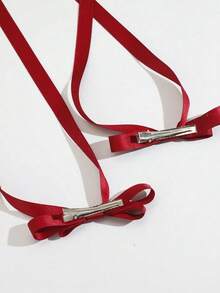 1 Or 2 Ballet-Style Long Ribbon Bow Hair Clips Fashionable And Cute Women's Hair Accessories Suitable Daily Wear On Any Occasion Holiday Gifts, Valentine's Day Gifts, New Year Gifts Women's Hair Accessories Clip-On Hair Clips, Hair Pins, Hair Combs - 粉紅色(兩件套) - 查看 8