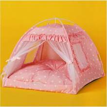 Princess Bed Tent House - Cute Tent Indoor,Small Dog House Indoor/Outdoor Cave Nest Bed Small Dog Tent,Puppy Tent (15.X15.X14.5/Pink)