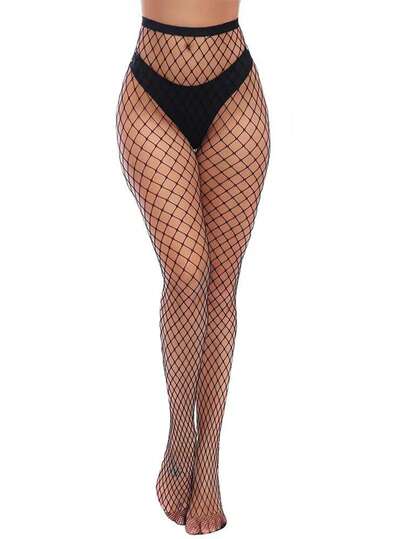 1/2/3/4 Pairs Women High Waist Fishnet Leggings/Tights, Black Fishnet Stockings