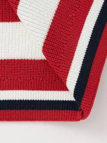 Balabala Chaqueta de punto informal con botones para niños preadolescentes - tono rojo blanco - Ver 6