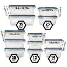 12-Piece Clear Plastic Food Storage Containers – Airtight Seal, Stackable, Kitchen Organization - Transparent - View 2