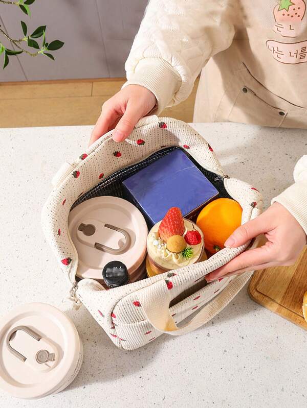 Cute Portable Lunch Bag, Insulated Lunch Box For Students And Office Workers, Handheld Adorable Meal Bag/Cooler