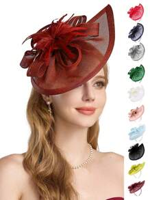 1 Stück fächerförmiger Tee-Party Fascinator Hut für Frauen, Kentucky Kopfbedeckung Derby Pillbox Kirchenhut für Cocktail Hochzeit, Haaraccessoires, kleine Hüte, Mini Fascinator, Mini Mütze