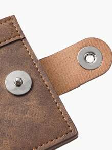 1 Piece - New Men's Short Wallet With Buttons High Appearance Level Patchwork Leather Multi-Slot Coin Purse Men's Card Bag For Men Wallet Mini Wallet Purse Wallet Men Wallet Leather Small Wallet Money Wallet